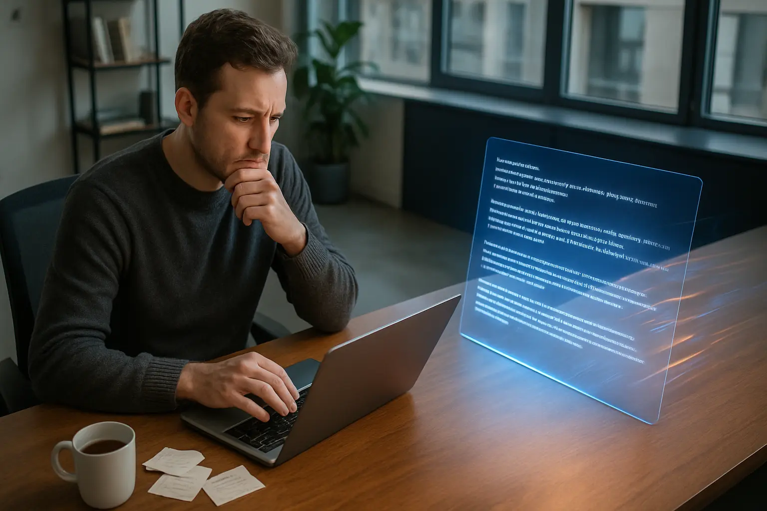 A visual contrast between a human brain and an AI circuit, representing the future of copywriting