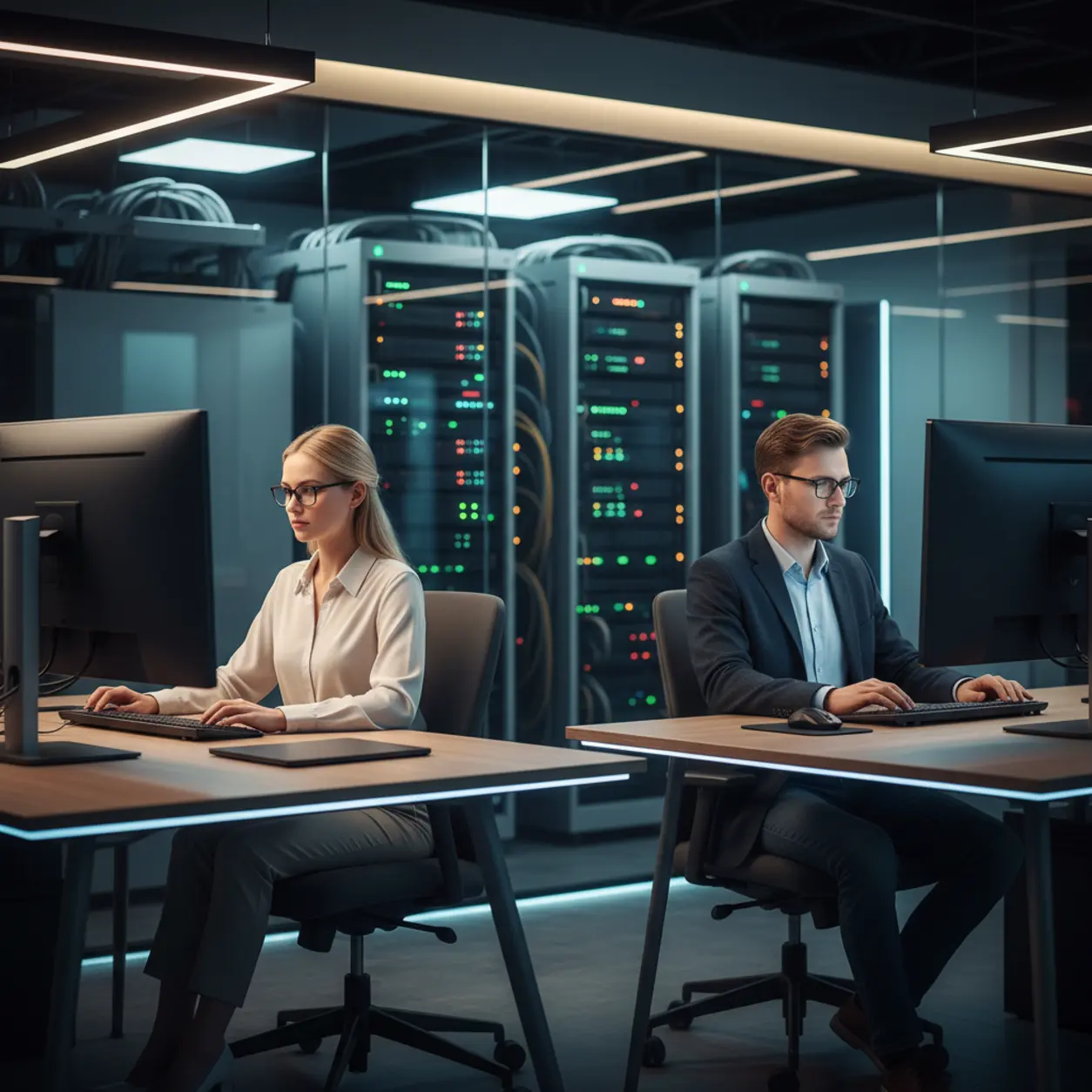 Biurowe zaangażowanie. Technologia, para.