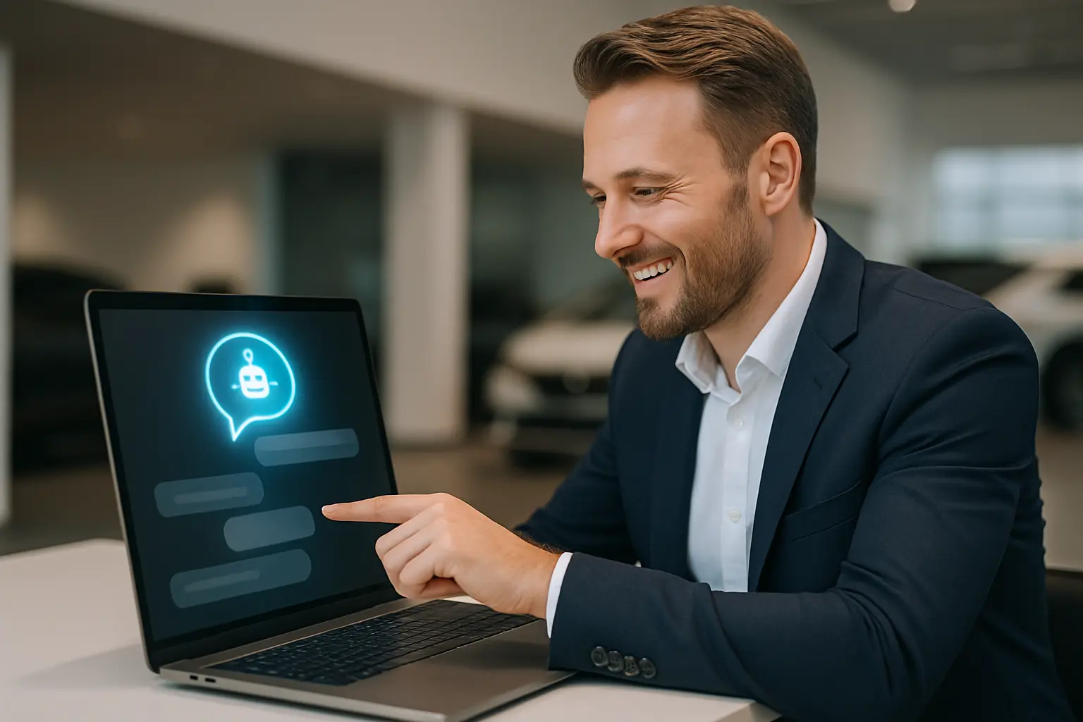 Salesperson with a chatbot.