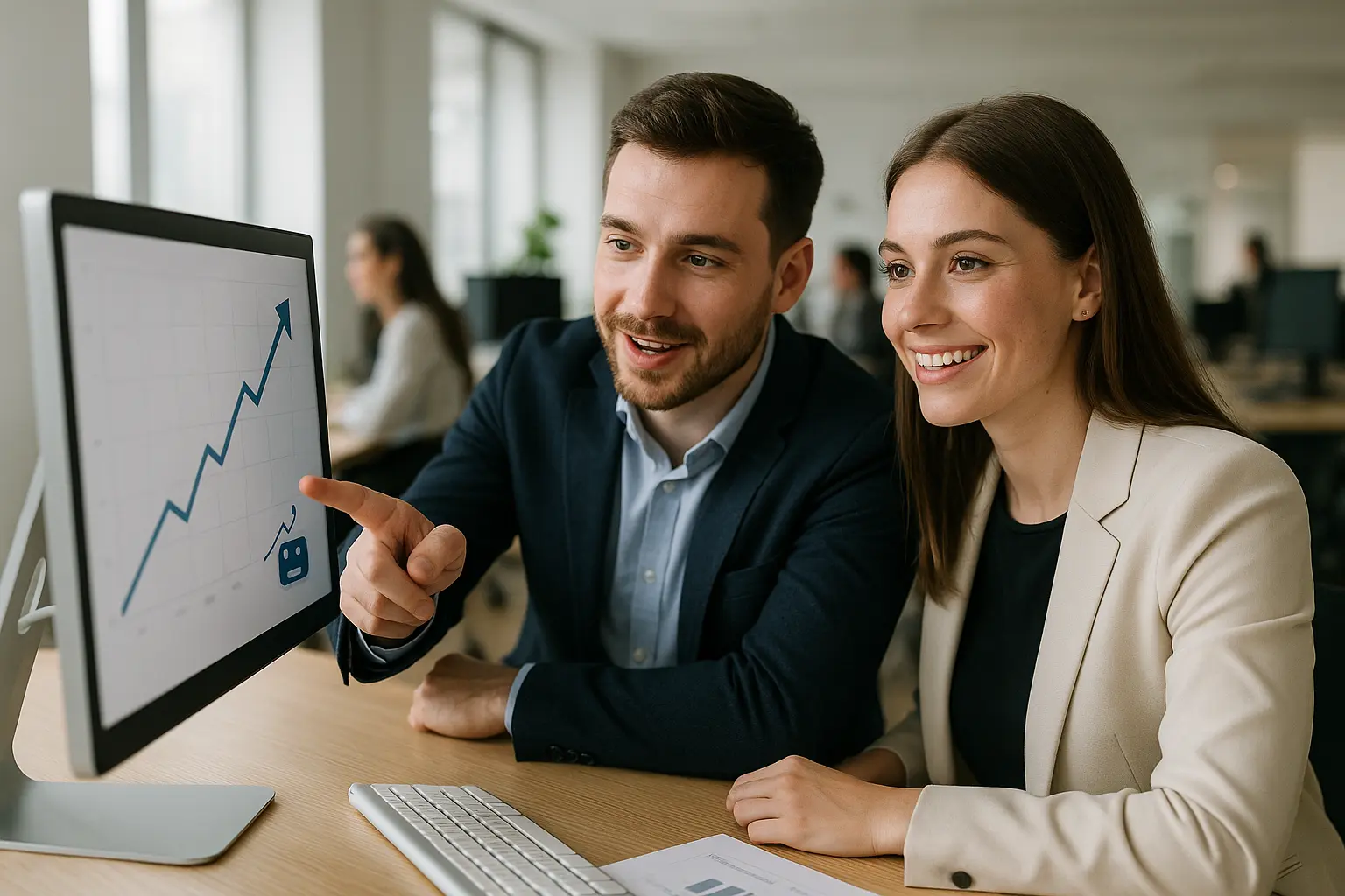 Business success and technology supporting sales.