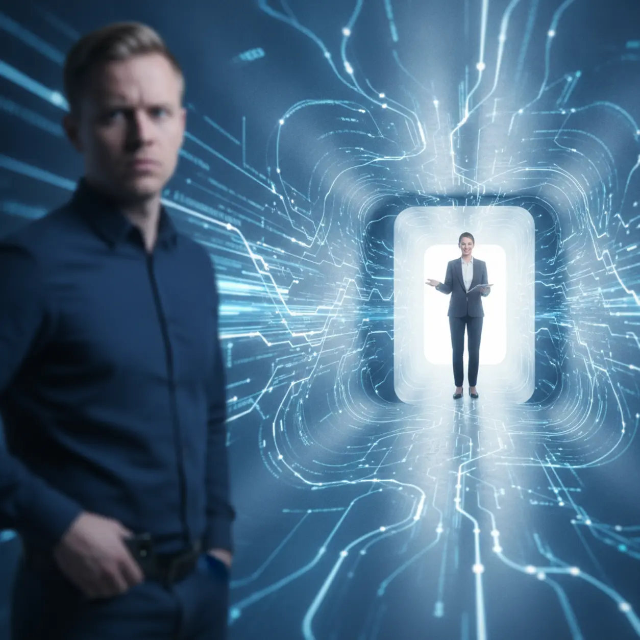 Customer service - a chatbot and a human agent working together for success.