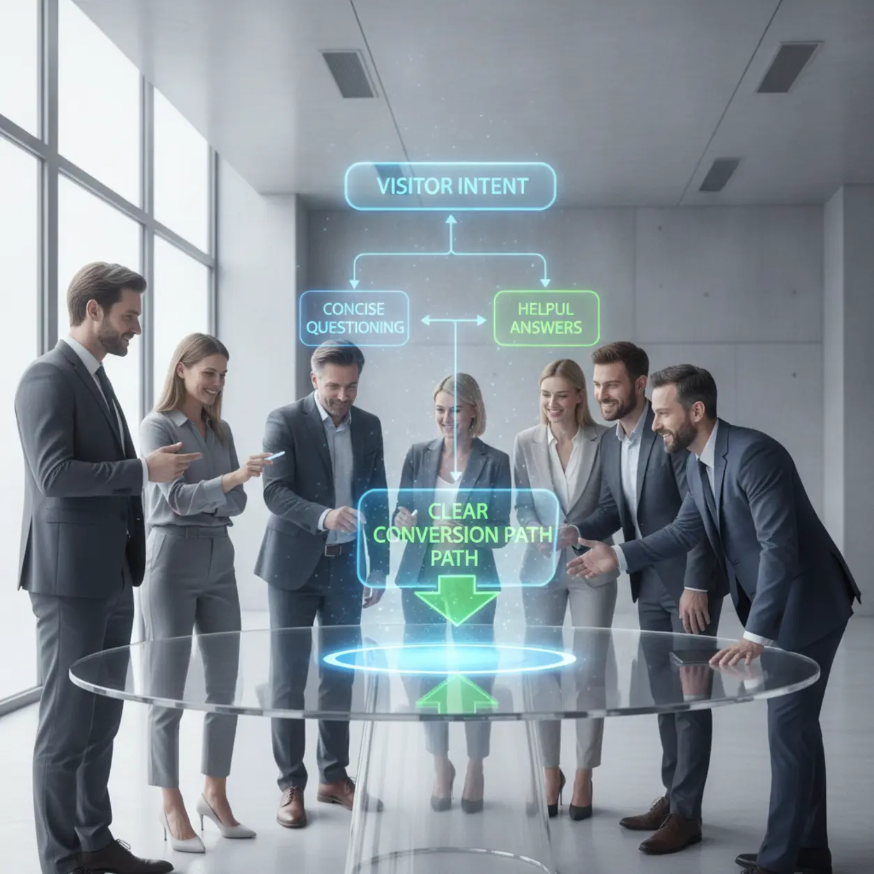 Collaboration on a holographic interface.