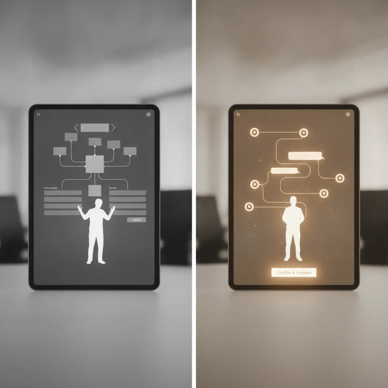 Interface comparison: frustration vs. engagement