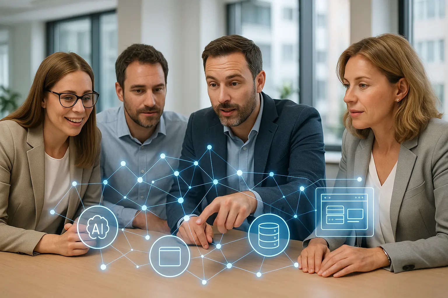 Business discussion over a holographic interface