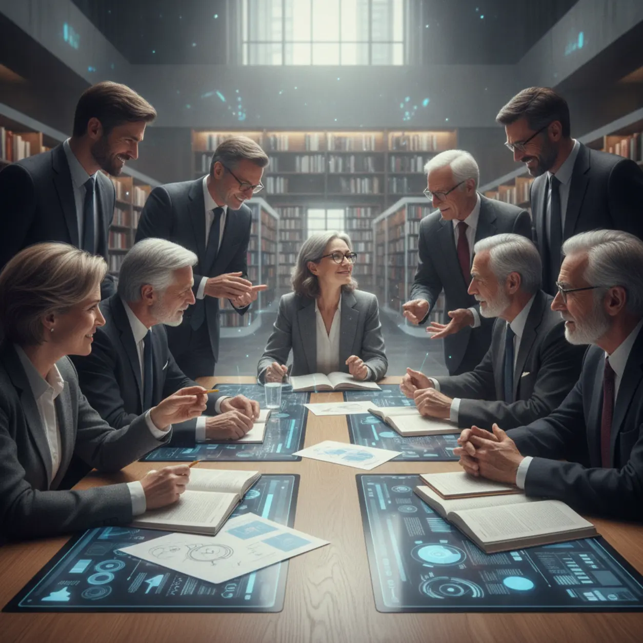 A research team at a discussion table.
